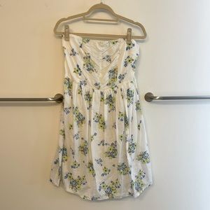 Strapless floral dress